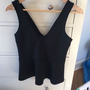 Express black sleeveless deep v neck top